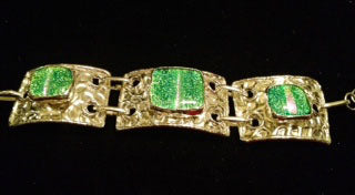 Emerald Green Dichroic Glass Bracelet