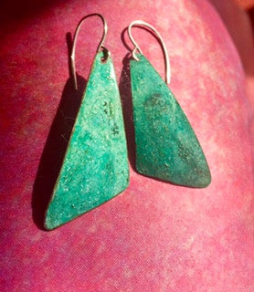 Hand Hammered Oxidized Metal Danglers