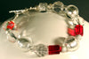 Clear Crystal and Red Beaded Bracelet