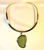 Sea Glass Necklace in Apple Green