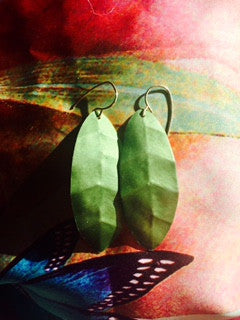 Oxidized Metal Leaf Earrings