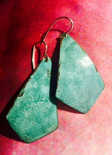 Hand-Hammered Oxidized Metal Earrings