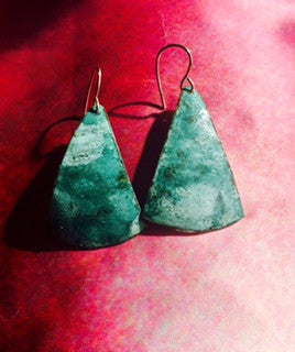 Hand-Hammered Oxidized Metal Earrings
