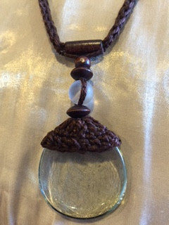 Macrame Necklace with Glass Drop