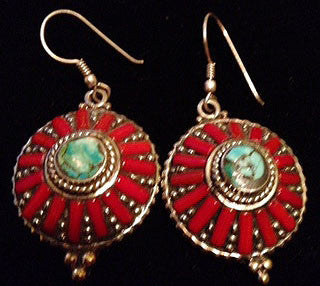Red Coral Exotic Earrings