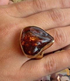 Golden Amber Ring