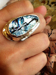 Lava Frit Dichroic Glass Ring