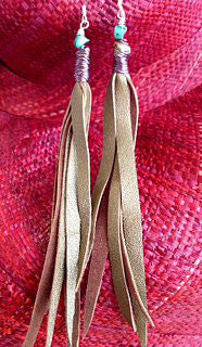 Southwestern Gold Recycled Leather Tassels