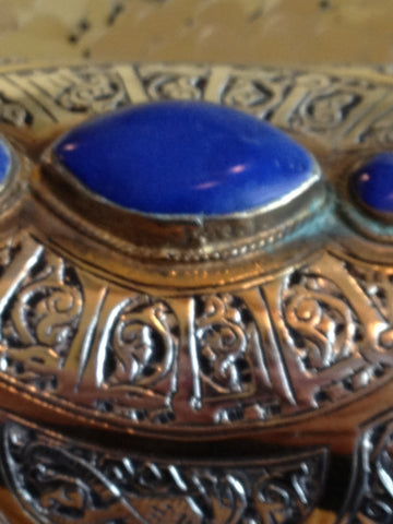Lapis Lazuli Mixed Metal Cuff