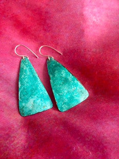 Hand Hammered Oxidized Metal Earrings