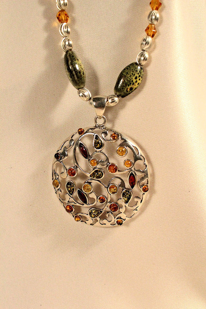 Swarovski Crystal Sterling Silver Pendant Necklace