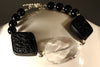 Black Cinnabar and Crystal Bracelet