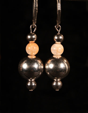 Sterling Silver Balls with Hematite