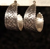 Woven Half-Loop Sterling Silver Hoops