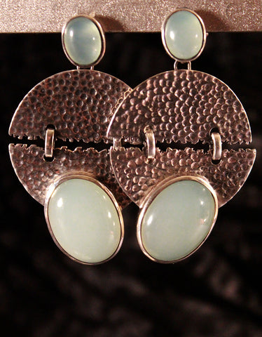 Hand-Crafted Chalcedony Sterling Silver Earrings
