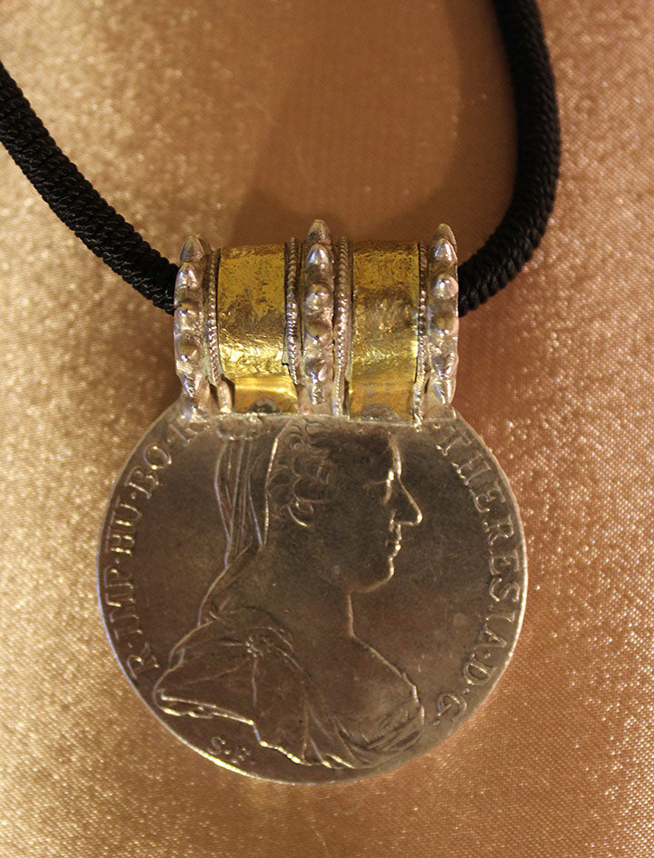 Antique Silver Bullion,  Maria Theresa Thaler  Omani Coin Pendant