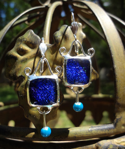 Iridescent Blue Dichroic Glass