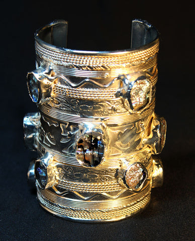 Power Cuff Dichroic Glass Bracelet