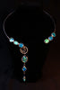 Turquoise Dichroic Glass Collar Necklace