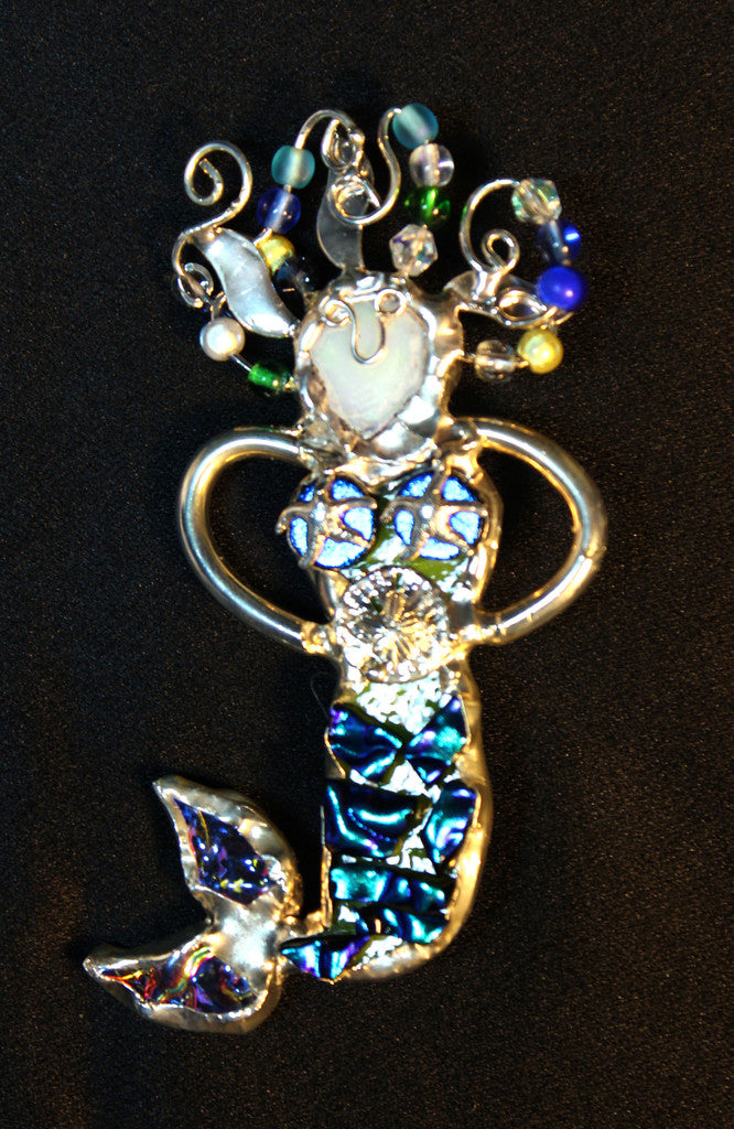 Multi- Blue Ritzy Mermaid Pin