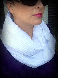 Infinity Scarf/ Plisse Solid White